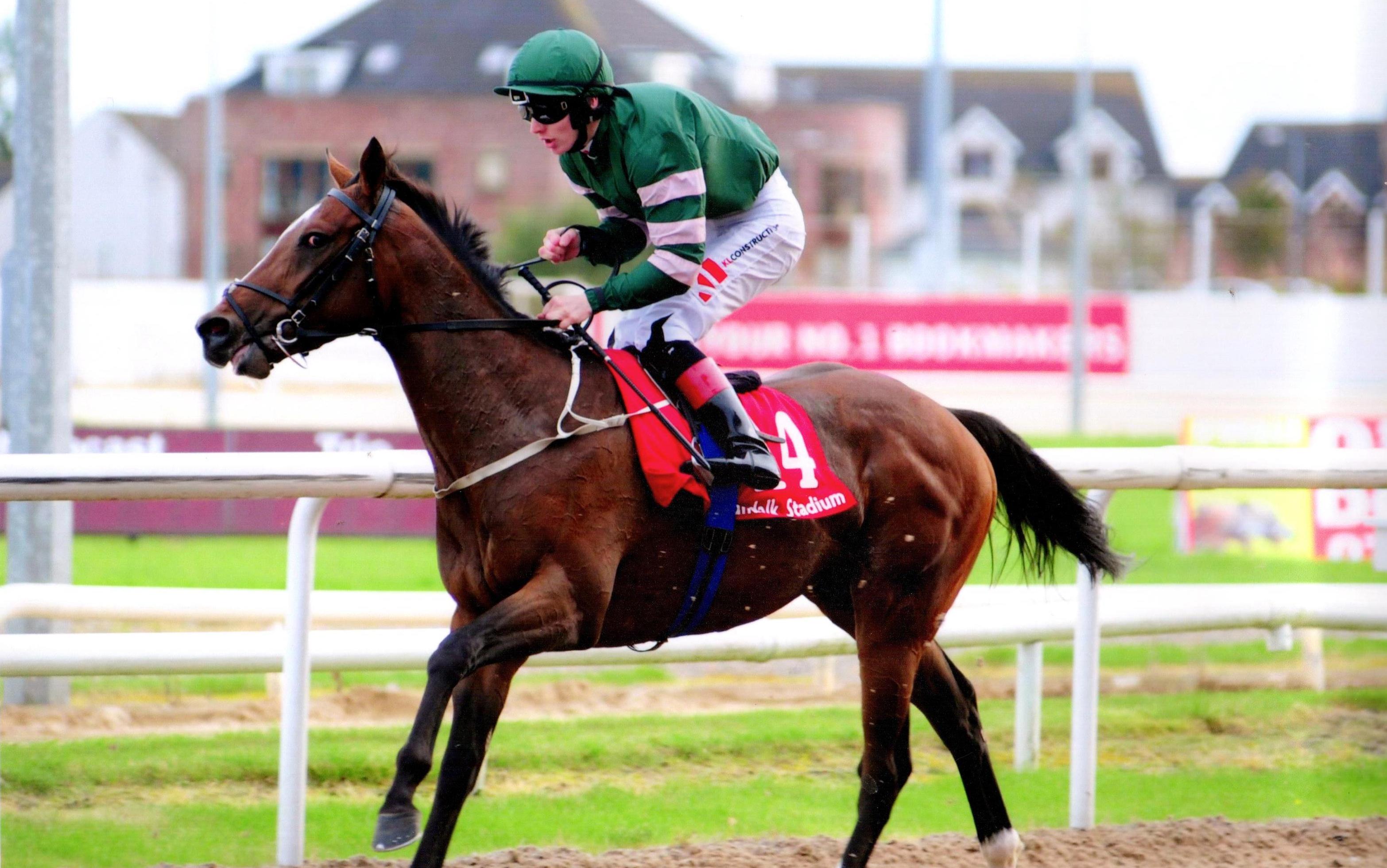 THE KID BOBBY B hold on the win his maiden at Dundalk 3rd October 2017